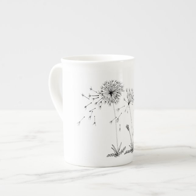 Tasse En Porcelaine Pissenlits (Devant gauche)