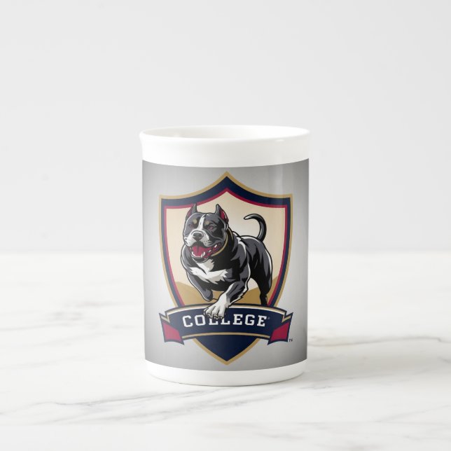 Tasse En Porcelaine Pitbull à l'université : Logo (Devant)