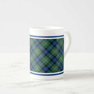 Tasse En Porcelaine Plaid de bleu vert et royal de tartan de famille