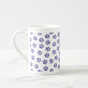Tasse En Porcelaine Poches de Doodle, Paws de Chien, Paws Bleus de Mar