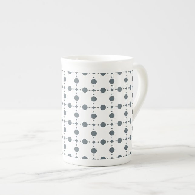 Tasse En Porcelaine Points gris, motif à pois, points, pois (Devant droit)