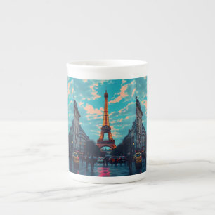 Tasse En Porcelaine Pop Art Paris - Vibrant Retro Cityscape