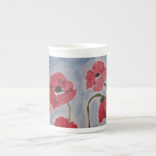 Tasse En Porcelaine Poppies rouges sauvages