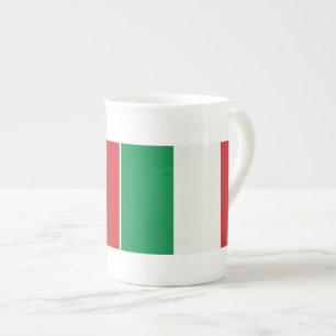 Tasse En Porcelaine Porcelantasse Italie Drapeau