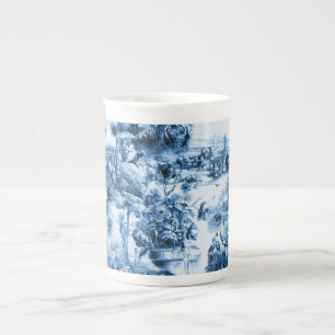 Tasse En Porcelaine Portugais bleu tuiles romantique scène motif