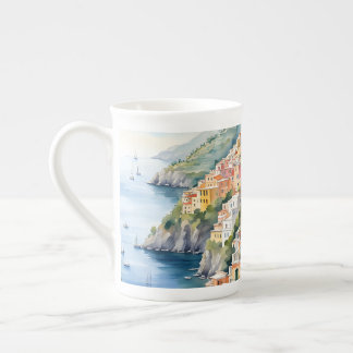 Tasse En Porcelaine Positano : Le charme de l'aquarelle sur la côte am