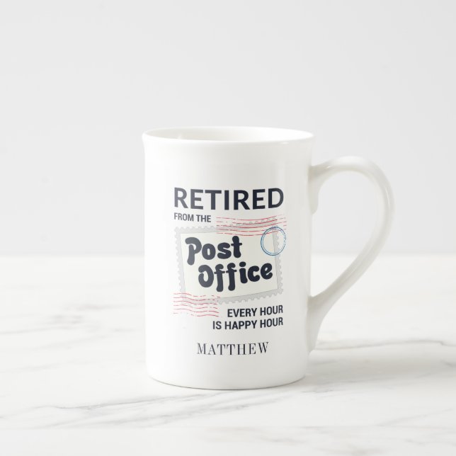 Tasse En Porcelaine Postal Worker Retraite Mailman Personnalisé (Droite)