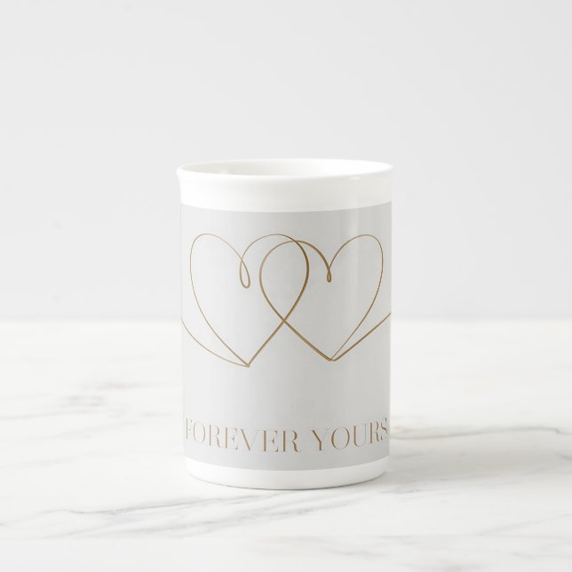 Tasse En Porcelaine Pour toujours : Coeurs interconnectés Design (Devant)