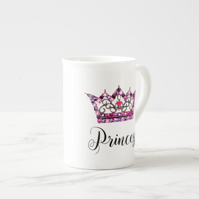 Tasse En Porcelaine "Princesse" Tiara Design (Devant droit)