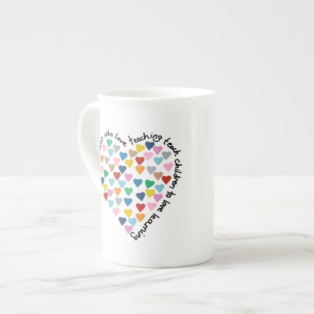 Tasse En Porcelaine Professeurs de coeur de coeurs (Devant gauche)
