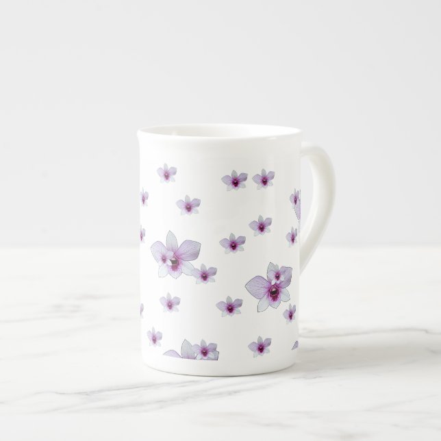 Tasse En Porcelaine Purple Floral  (Devant droit)