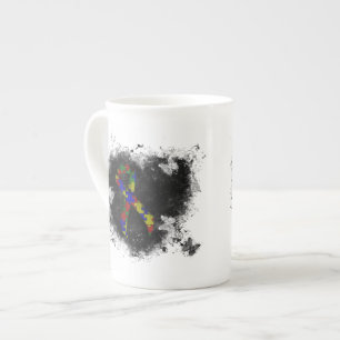 Tasse En Porcelaine Puzzle Ruban Grunge Heart