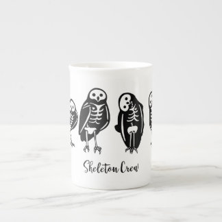 Tasse En Porcelaine Quartet de hibou d'équipage squelettique