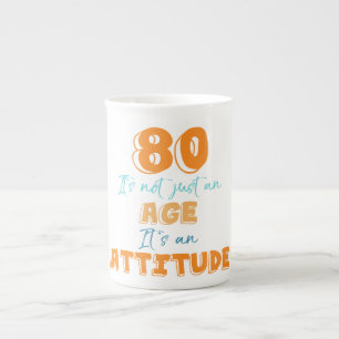 Tasse En Porcelaine quatre-vingtième Cadeau de bâillon d'anniversaire
