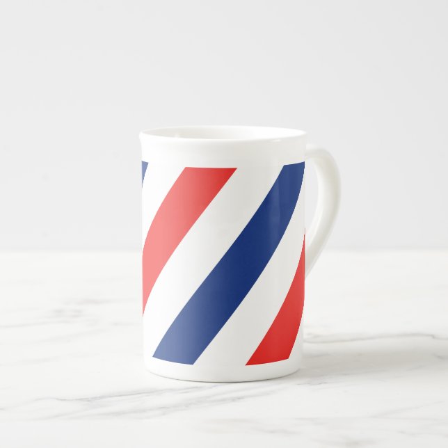 Tasse En Porcelaine Rayures de coiffeur (Devant droit)