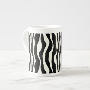 Tasse En Porcelaine Rayures de zèbre - noires et blanches