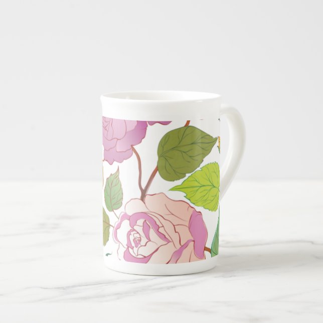 Tasse En Porcelaine Rose 17 (Devant droit)