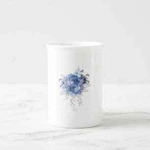 Tasse En Porcelaine Rose bleu