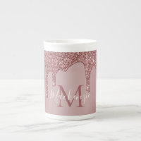Rose Parties scintillant de goutte d'or Monogramme