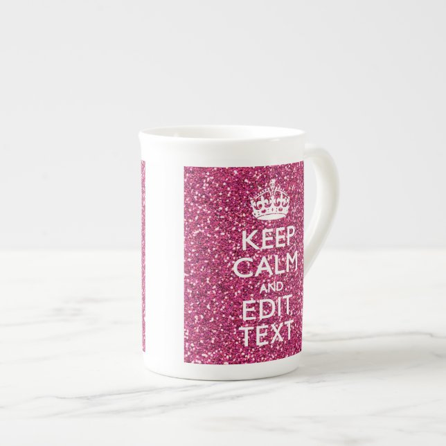 Tasse En Porcelaine Rose Personnalisé Conserver Décor Calme (Devant droit)