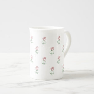 Tasse En Porcelaine Roses Rouges, Motif De Roses, Fleurs