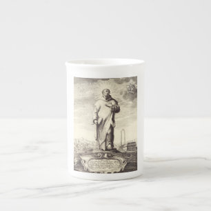 Tasse En Porcelaine Saint Bruno de Cologne Gravure Ancienne Style Arti