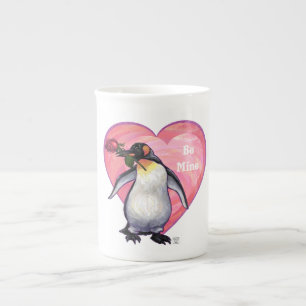Tasse En Porcelaine Saint-Valentin Penguin