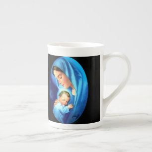 Tasse En Porcelaine Sainte Vierge Marie avec Bébé Jésus