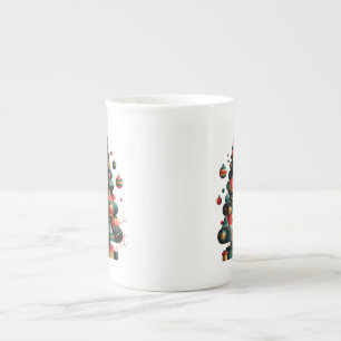 Tasse En Porcelaine Sapin de Noël géométrique