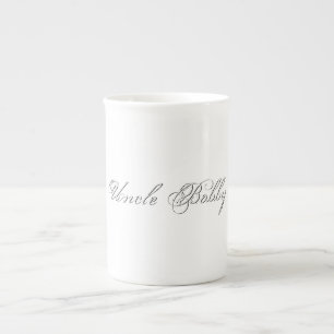 Tasse En Porcelaine Script minimaliste Joli Monogramme 3d