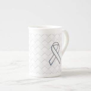 Tasse En Porcelaine Sensibilisation au ruban blanc sur les chèques Imp