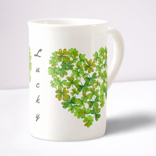 Tasse En Porcelaine Shamrocks chanceux (Créateur téléchargé)