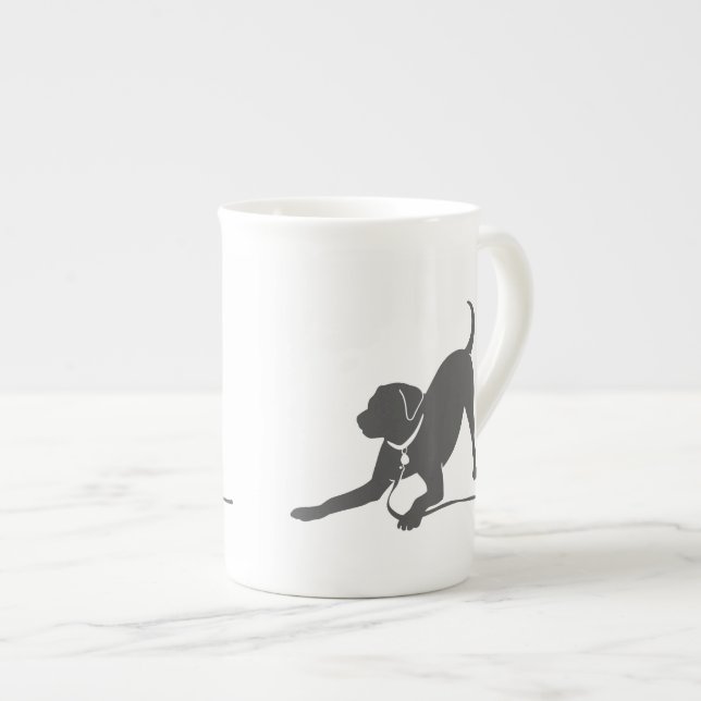 Tasse En Porcelaine Silhouette de l'extracteur Labrador (Devant droit)