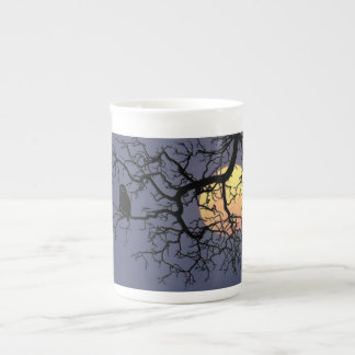 Tasse En Porcelaine Silhouette de lune et de couche-tard de sang