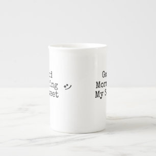 Tasse En Porcelaine Simple Typographie Noire Bon Matin Mon Sucré