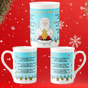 Tasse En Porcelaine Six jours de Bee-Mas Joyeux Noël à une incroyable