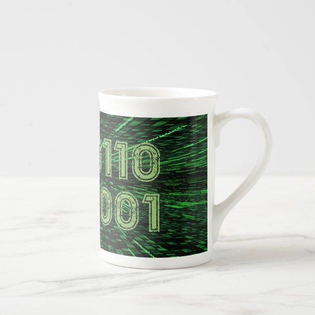 Tasse En Porcelaine SlipperyJoe's 69 code binaire dynamique ordinateur (Droite)