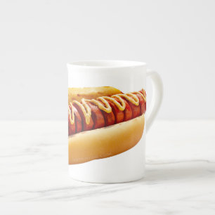 Tasse En Porcelaine SlipperyJoe's hot dog ambiance estivale BBQ niché 