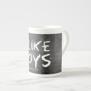Tasse En Porcelaine SlipperyJoe's J'aime les garçons sale tableau à éc