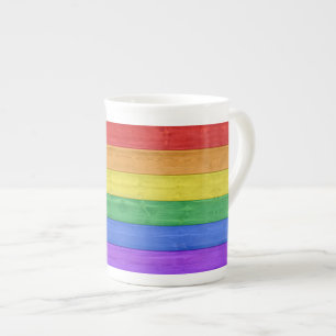 Tasse En Porcelaine SlipperyJoe's orgueil drapeau en bois horizontal a