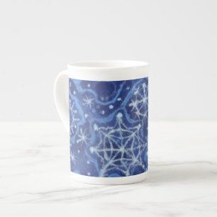 Tasse En Porcelaine Snowfall Snowflakes Snow Flakes Flurier Nouvel an