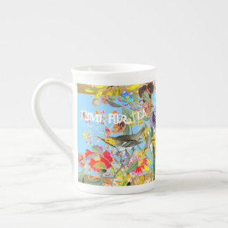 Tasse En Porcelaine Songbirds de Bohême vintage Sky Blue