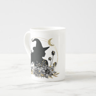 Tasse En Porcelaine Sorcière d'Halloween contemporaine moderne