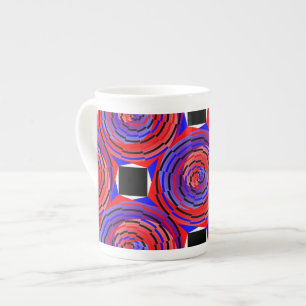 Tasse En Porcelaine Spirale contre le rouge et le bleu par Kenneth Yon