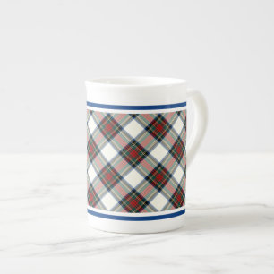 Tasse En Porcelaine Stewart Clan robe Tartan bleu et blanc Plaid