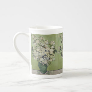 Tasse En Porcelaine Still Life Roses rose dans un vase de Van Gogh