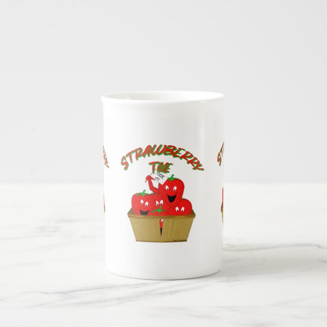Tasse En Porcelaine Strawberry Time ! (Devant)