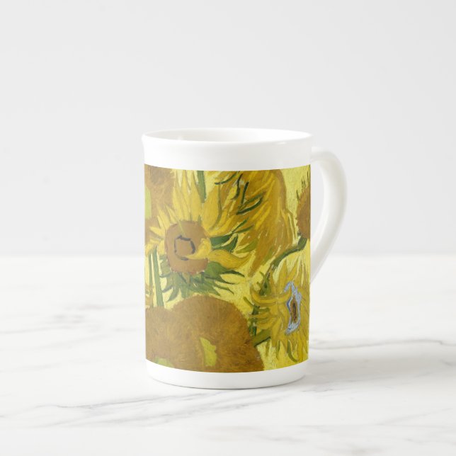 Tasse En Porcelaine Sunflowers dans Vase Van Gogh Art (Devant droit)
