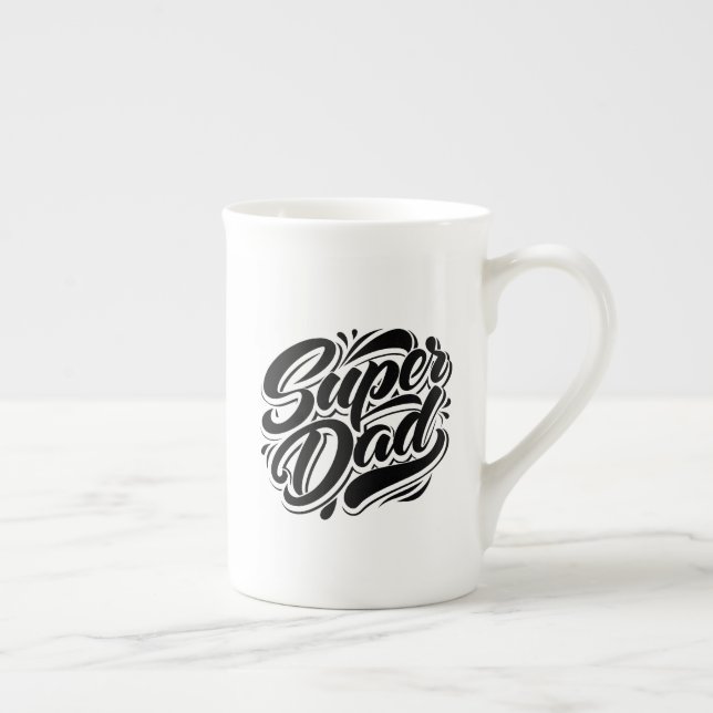 Tasse En Porcelaine Super Dad Hero Typography Design-67888 (Droite)