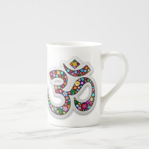 Tasse En Porcelaine SYMBOLE DE Yoga Floral Namaste